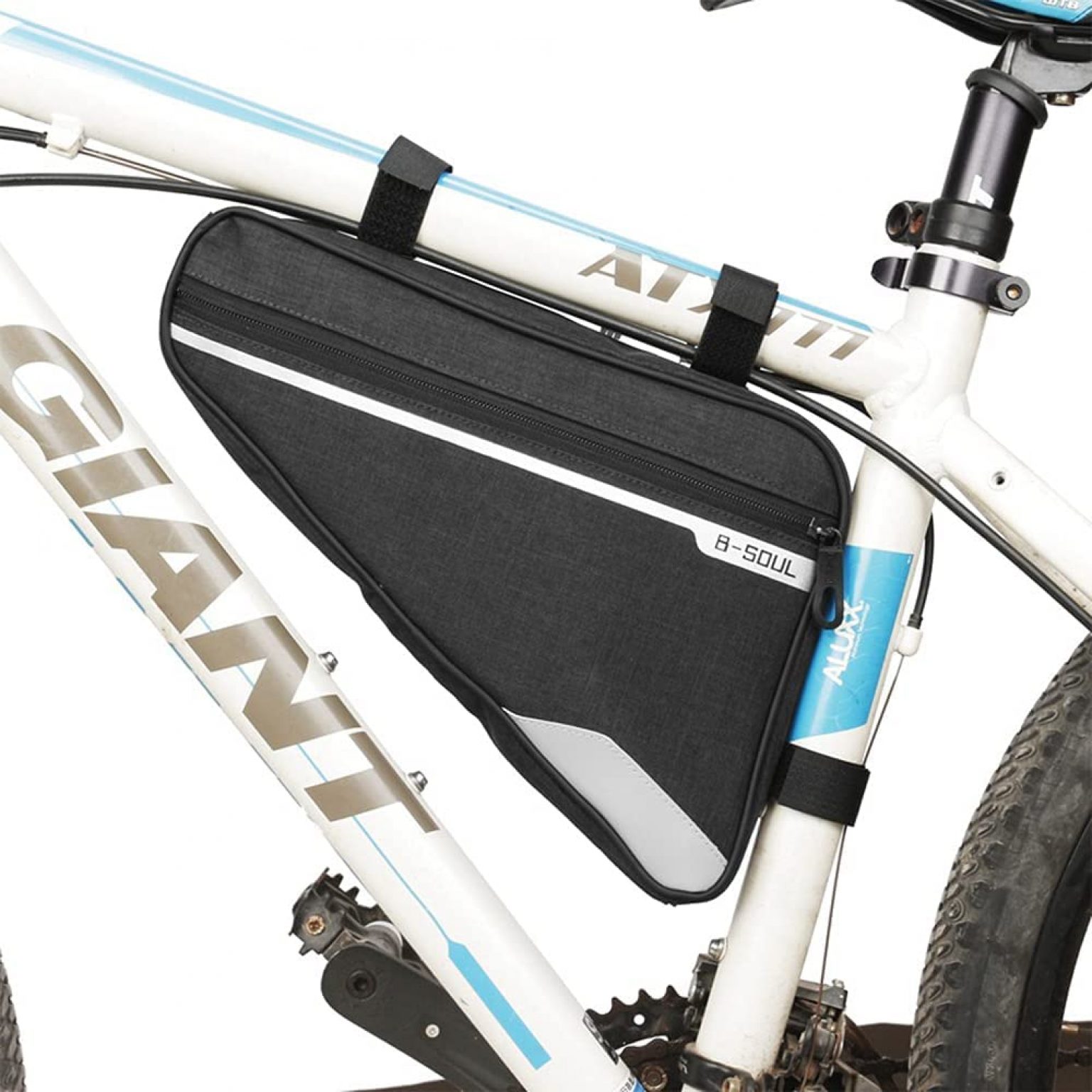 MOOCY Fahrrad Rahmentasche (dreieckig) | Reflektierend, Mit Flaschenhalter, Ultraleicht